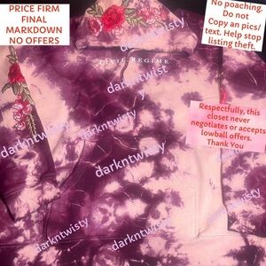 BNWT CIVIL REGIME CRANBERRY MARBLE WASH MEDIUM MENS UNISEX TIE DYE HOODIE